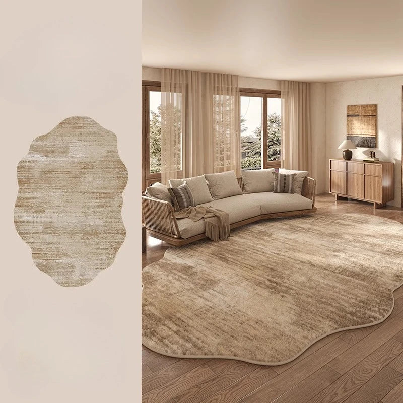 Light Luxury Rugs for Bedroom Irregular Shapes Living Room Decoration Washable Carpet Thick Plush Study Mat Home Fluffy Soft Rug
