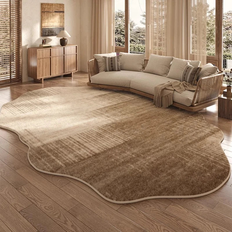 Light Luxury Rugs for Bedroom Irregular Shapes Living Room Decoration Washable Carpet Thick Plush Study Mat Home Fluffy Soft Rug