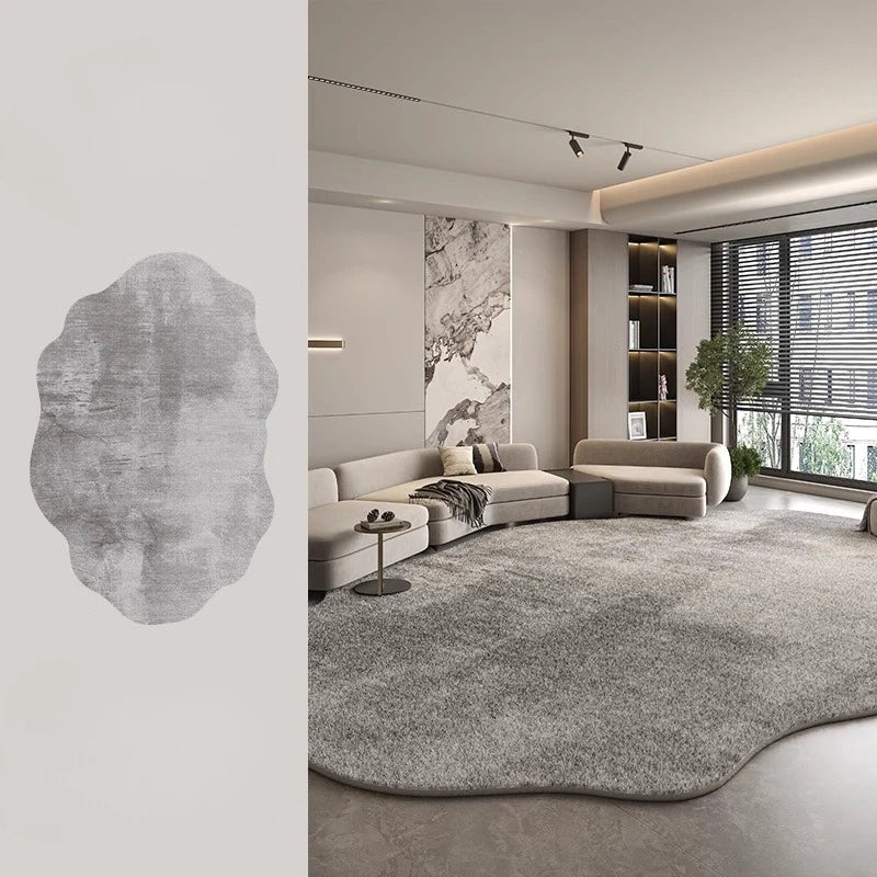 Light Luxury Rugs for Bedroom Irregular Shapes Living Room Decoration Washable Carpet Thick Plush Study Mat Home Fluffy Soft Rug