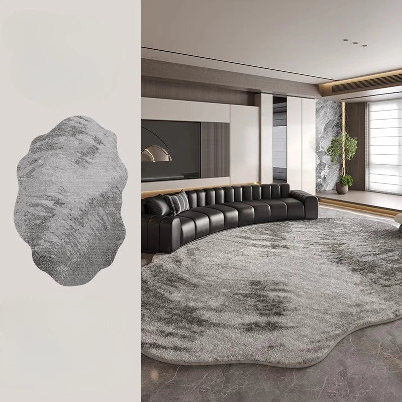 Light Luxury Rugs for Bedroom Irregular Shapes Living Room Decoration Washable Carpet Thick Plush Study Mat Home Fluffy Soft Rug