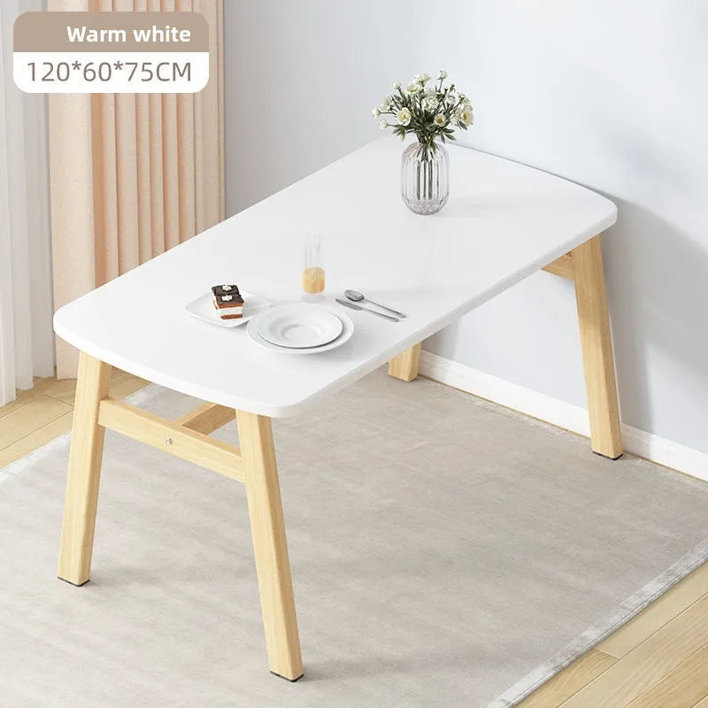 Modern Minimalist Small Apartment Dining Table Set 4 Chairs Rectangular Extendable Foldable Space Saving Kitchen Table Furniture
