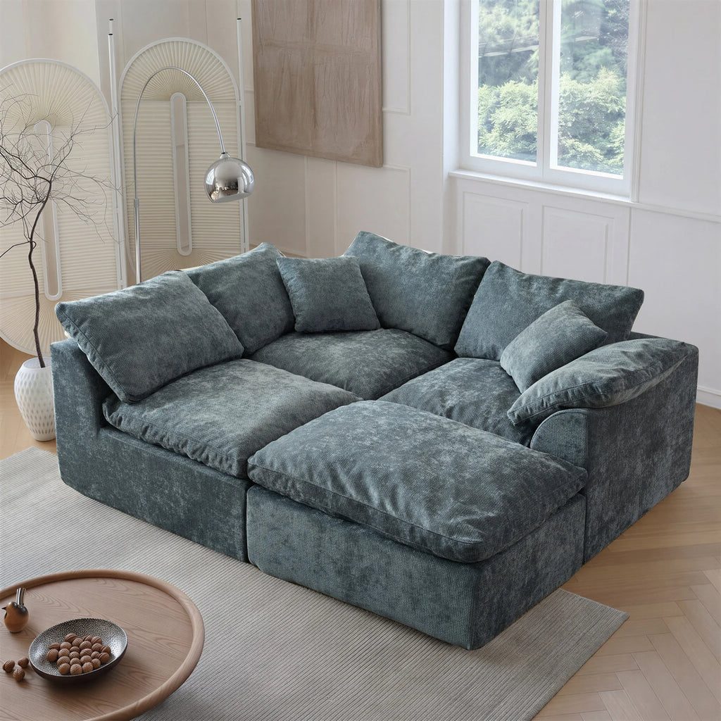 Modern Modular Sectional Sofa Cloud Couch Oversized Deep Seat Comfy Sofa for Living Room Furniture with Removable Cushions