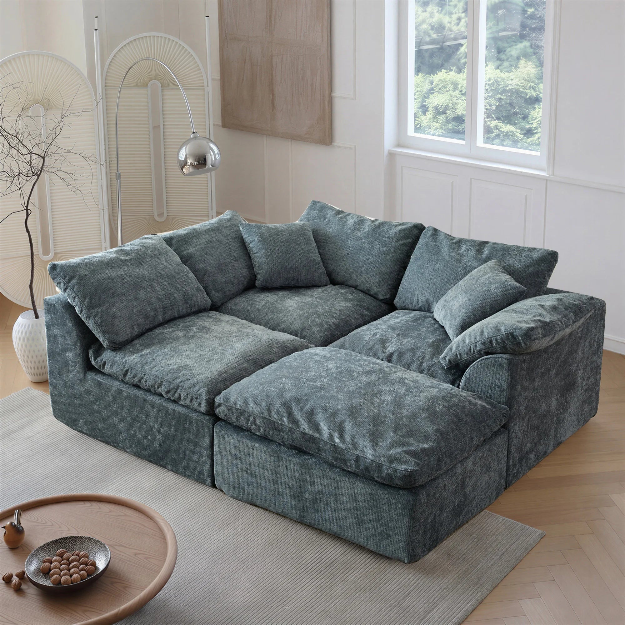 Modern Modular Sectional Sofa Cloud Couch Oversized Deep Seat Comfy Sofa for Living Room Furniture with Removable Cushions
