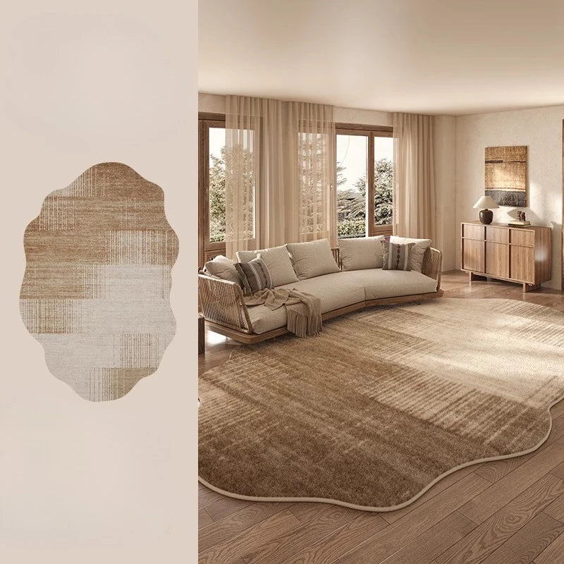 Light Luxury Rugs for Bedroom Irregular Shapes Living Room Decoration Washable Carpet Thick Plush Study Mat Home Fluffy Soft Rug