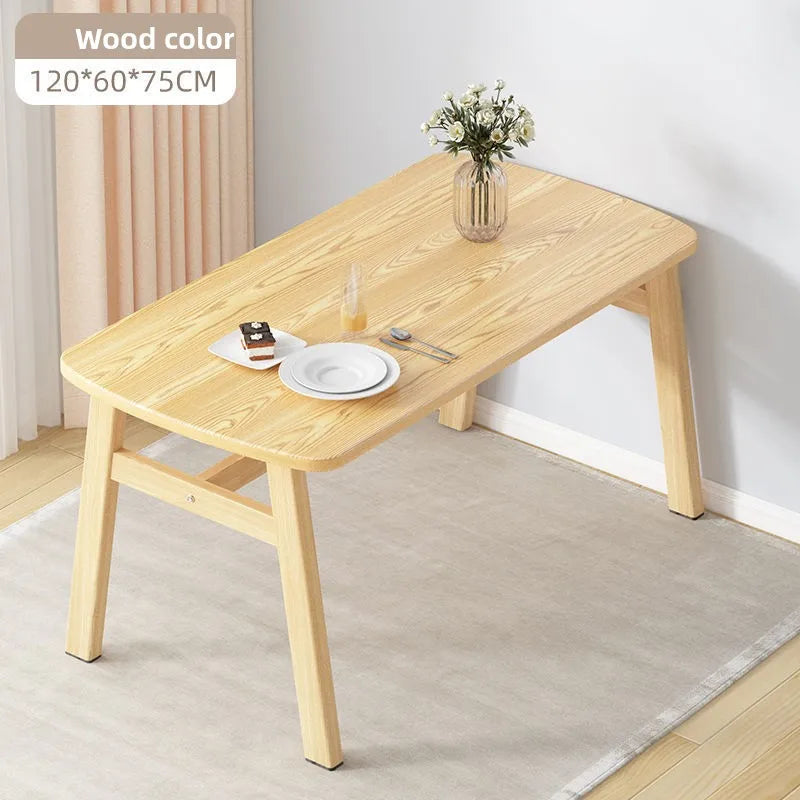 Modern Minimalist Small Apartment Dining Table Set 4 Chairs Rectangular Extendable Foldable Space Saving Kitchen Table Furniture