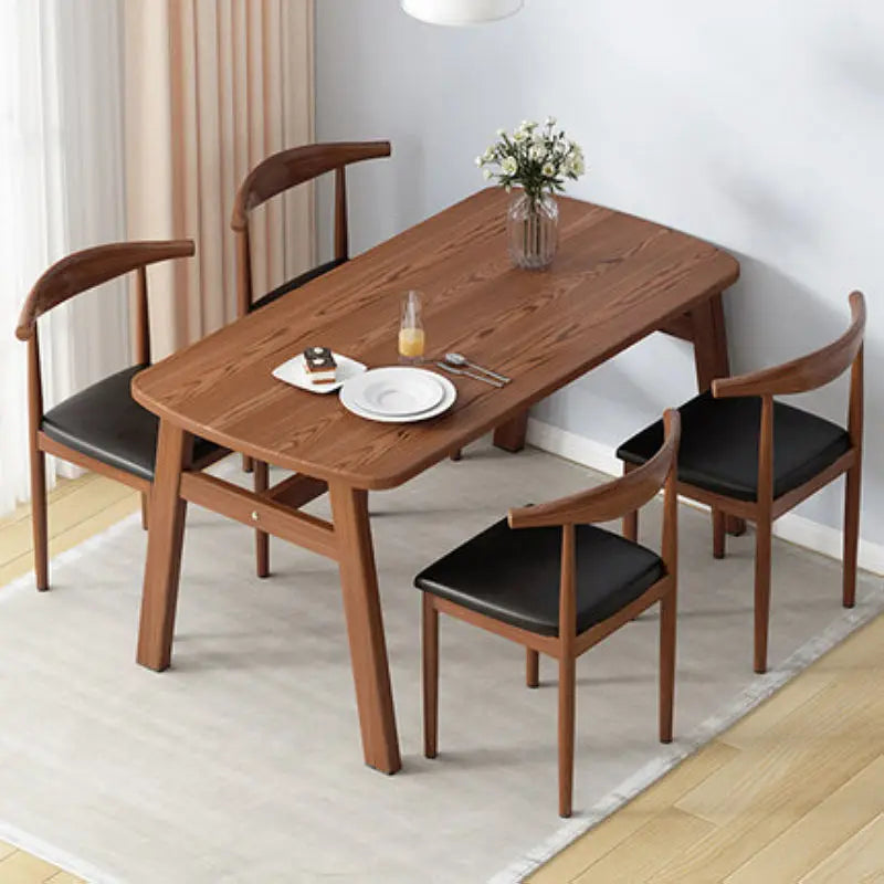 Modern Minimalist Small Apartment Dining Table Set 4 Chairs Rectangular Extendable Foldable Space Saving Kitchen Table Furniture