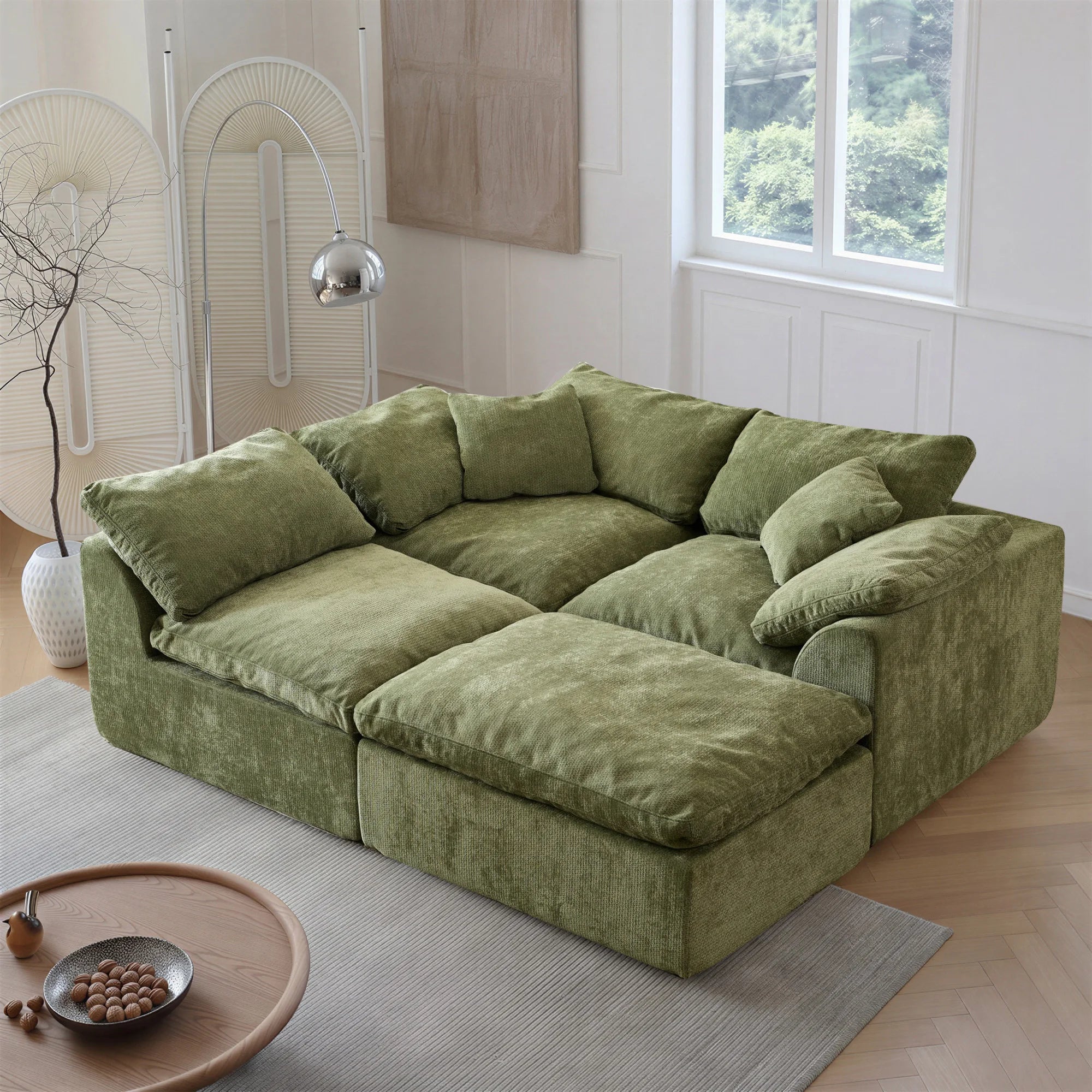 Modern Modular Sectional Sofa Cloud Couch Oversized Deep Seat Comfy Sofa for Living Room Furniture with Removable Cushions