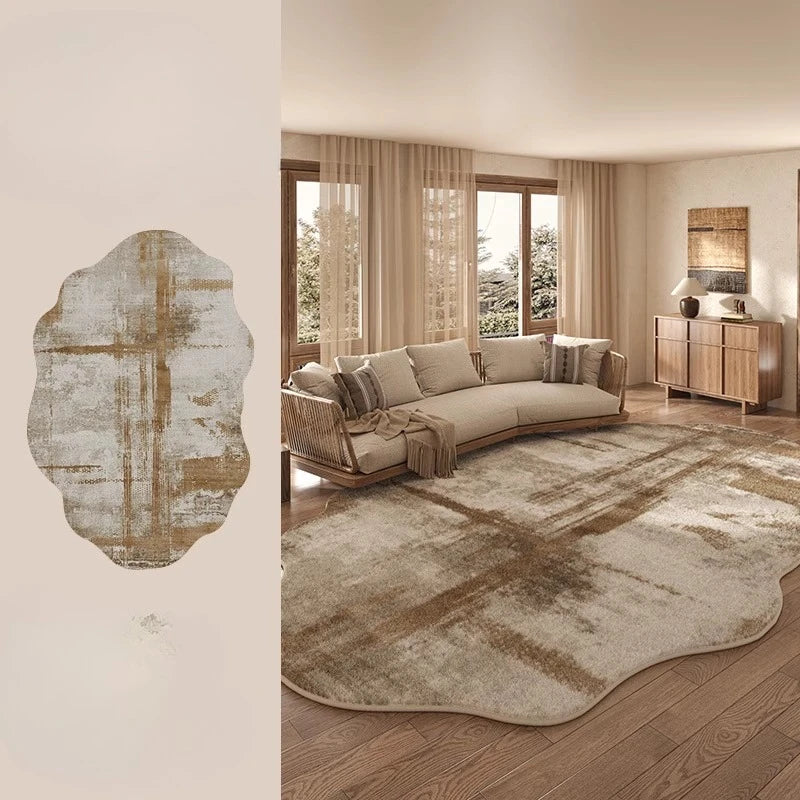 Light Luxury Rugs for Bedroom Irregular Shapes Living Room Decoration Washable Carpet Thick Plush Study Mat Home Fluffy Soft Rug