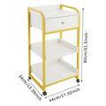 Bymaocar Salon Trolley Utility Cart Portable Tea Storage Cabinet 2 Tier 1 Drawer Mobile Organizer for Hair Salon Beauty Salon Home Kitchen Sturdy PVC Steel Frame Holds 55.12 lbs Large Top Shelf Space