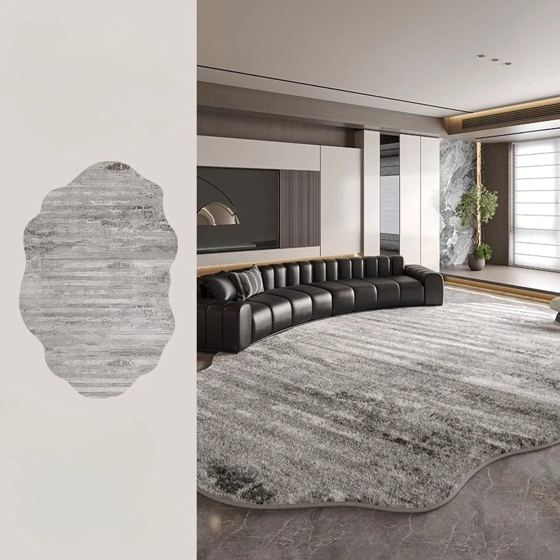 Light Luxury Rugs for Bedroom Irregular Shapes Living Room Decoration Washable Carpet Thick Plush Study Mat Home Fluffy Soft Rug