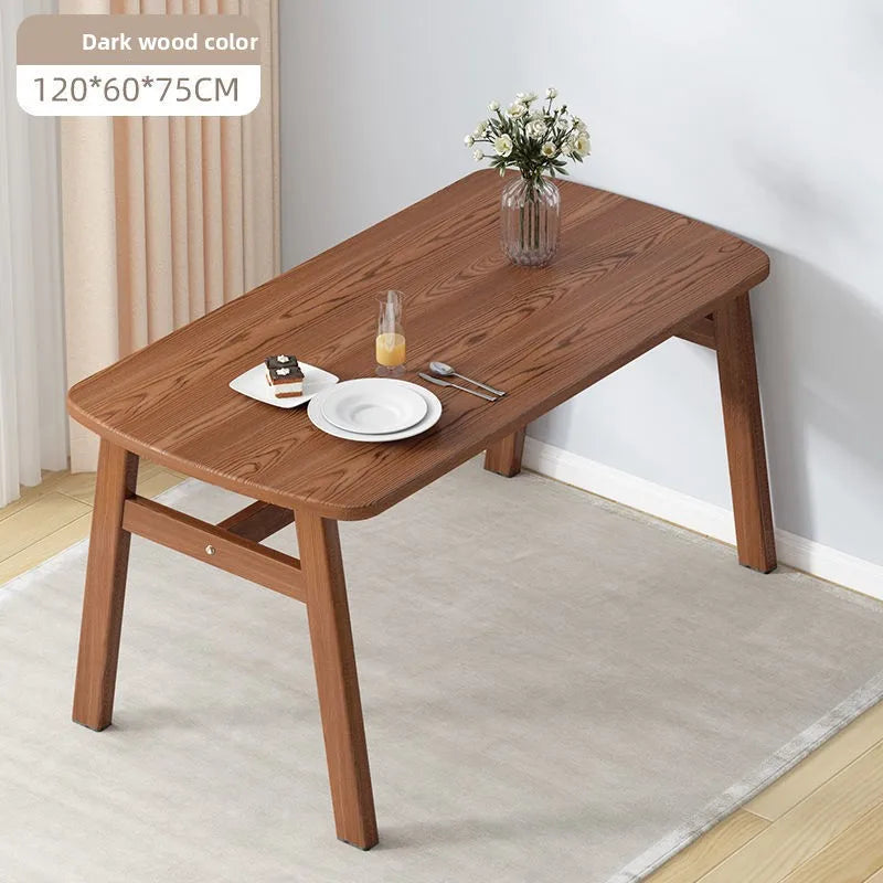 Modern Minimalist Small Apartment Dining Table Set 4 Chairs Rectangular Extendable Foldable Space Saving Kitchen Table Furniture